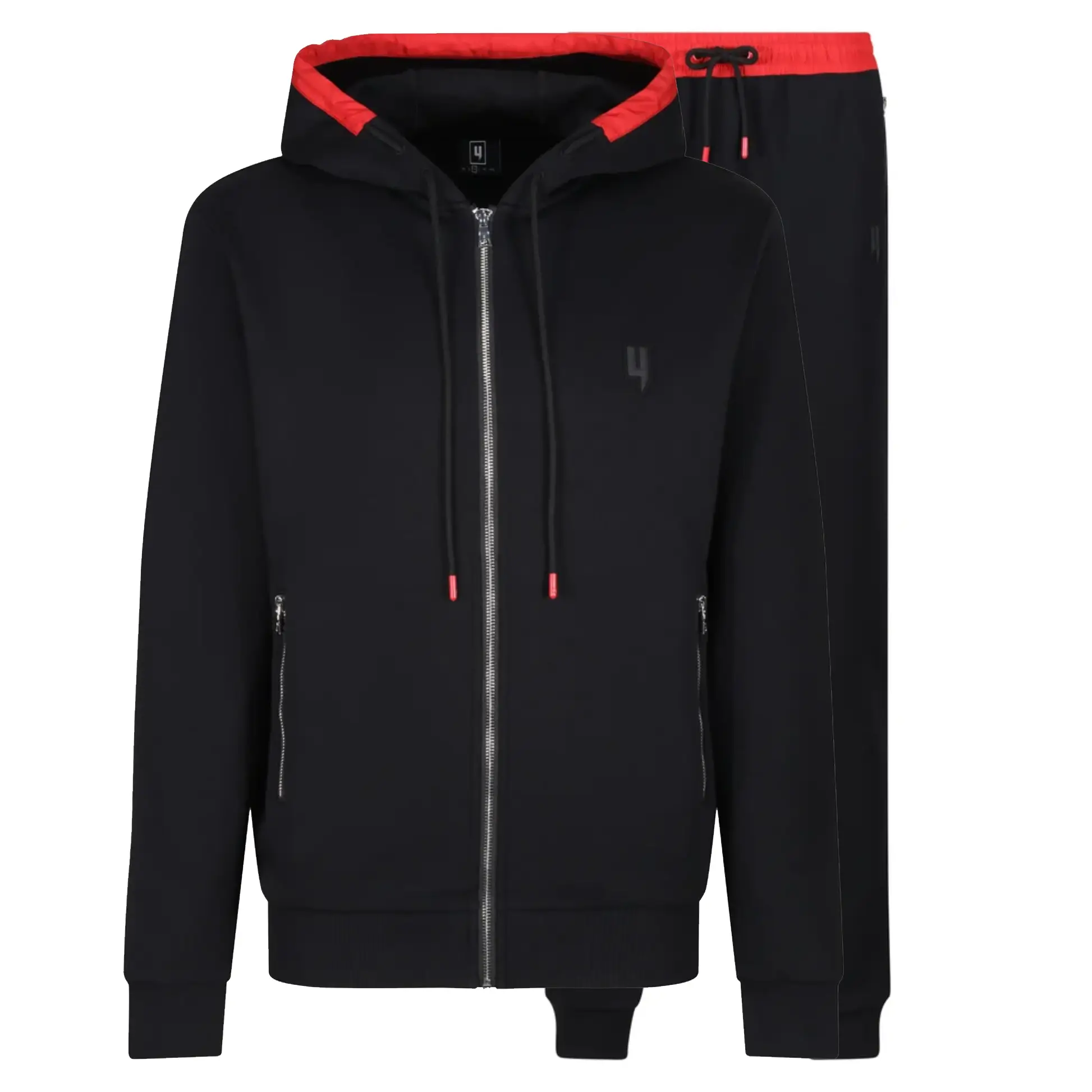 Yelir World Black Mixed Contrast Tracksuit (5) Yelir World Black Mixed Contrast Tracksuit (5)