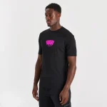 Yelir World Black T Shirt Neon Pink Yyy Outline (1)