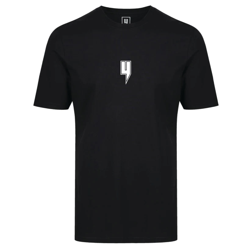 Yelir World Black T Shirt White Outline Y Logo Yelir World Black T Shirt White Outline Y Logo