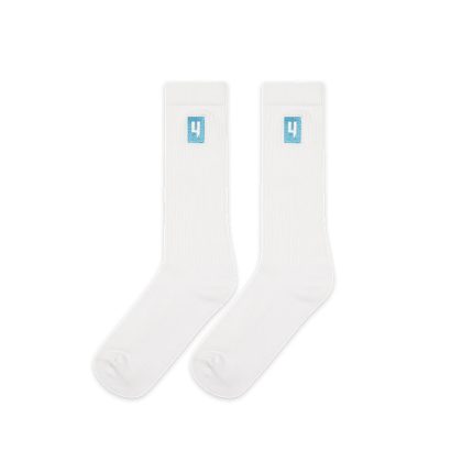 Yelir World Box Logo Socks Baby Blue White