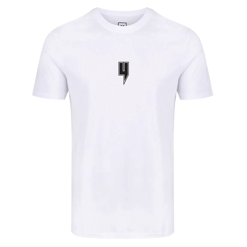 Yelir World White T-Shirt Black Outline Y Logo Yelir World White T-Shirt Black Outline Y Logo
